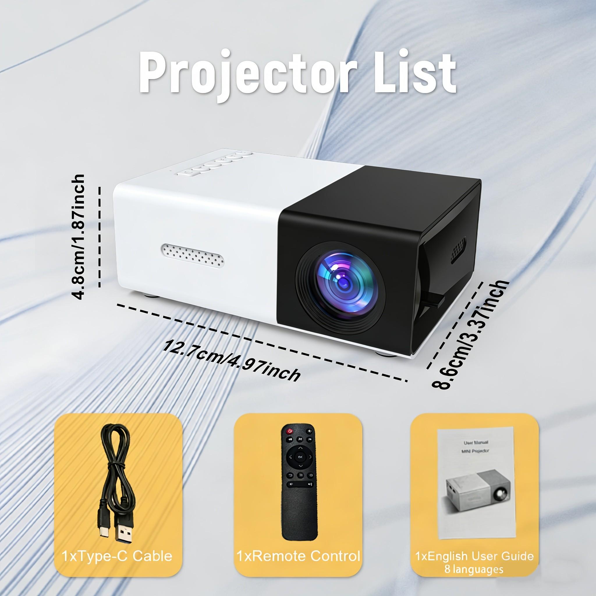 Portable Projector, LED Phone Home Theater M100 Projector, Support 1080P Video & Audio Output
