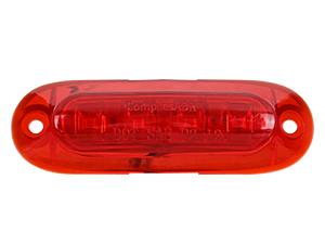 Nilight 10PCS Red Oval LED Truck Pickup Side Marker Lights - 4 LEDs, 3.7 in, IP68 Waterproof, DC 12-24V, Chrome Bezel, 24 AWG Wiring, Fix with Screws, Navigation/Step Lights, Universal for All 12-24V Vehicles, Navigation Lights