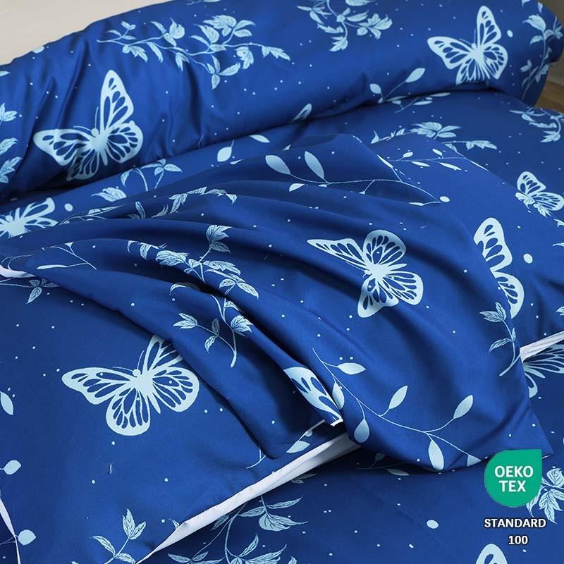 Blue Butterfly Print Bedding Duvet Cover Set, 3-Piece Set includes 1 duvet cover + 2 pillowcases, without inserts.Ultra soft and suitable for all seasons.The bedding is designed with a zipper closure, ideal for bedroom and guest room decoration.