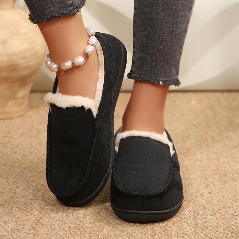 Women's Cozy Loafers with Plush Fuzzy Comfortable Slip - On Walking Slippers Indoor Outdoor Fleece Shoes Winter Warm Mini Snow Boots Springfresh