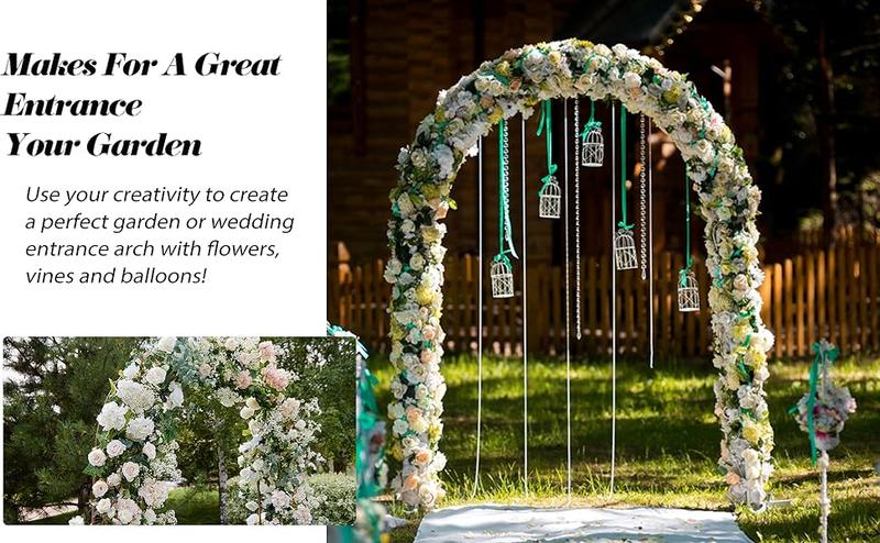 7.9 Ft Height x 4.6 Ft Width Metal Pergola Arbor - Freestanding Garden Arch for Climbing Plants, Wedding, Bridal Party Decorations - Easy Assembly, 2 Adjustable Sizes, Wide Arbor for Versatile Use outdoor garden yard christmas