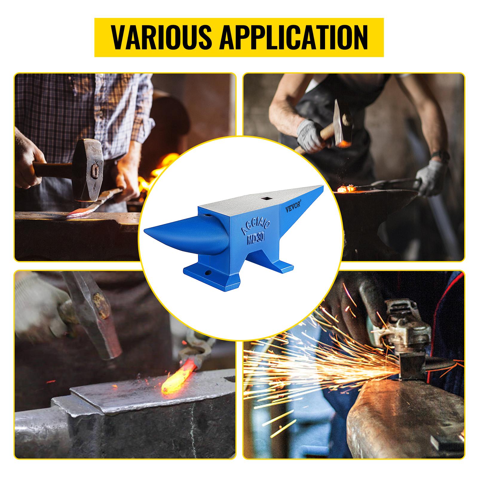VEVOR Pro Horn Anvil, 30KG/66.1LBS Weight Steel Anvil Blacksmith Blacksmith Anvil, Portable Rugged Cast Iron Anvil Blacksmith Anvil Stable Workbench Blacksmith Forge Anvil Tool