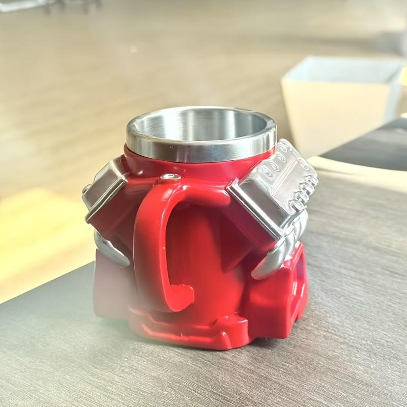 Cool Coffee Cup, New V8 Engine Mug, Engine Cylinder Coffee Cup, Stainless Steel Inner, Resin Material, 1 Piece