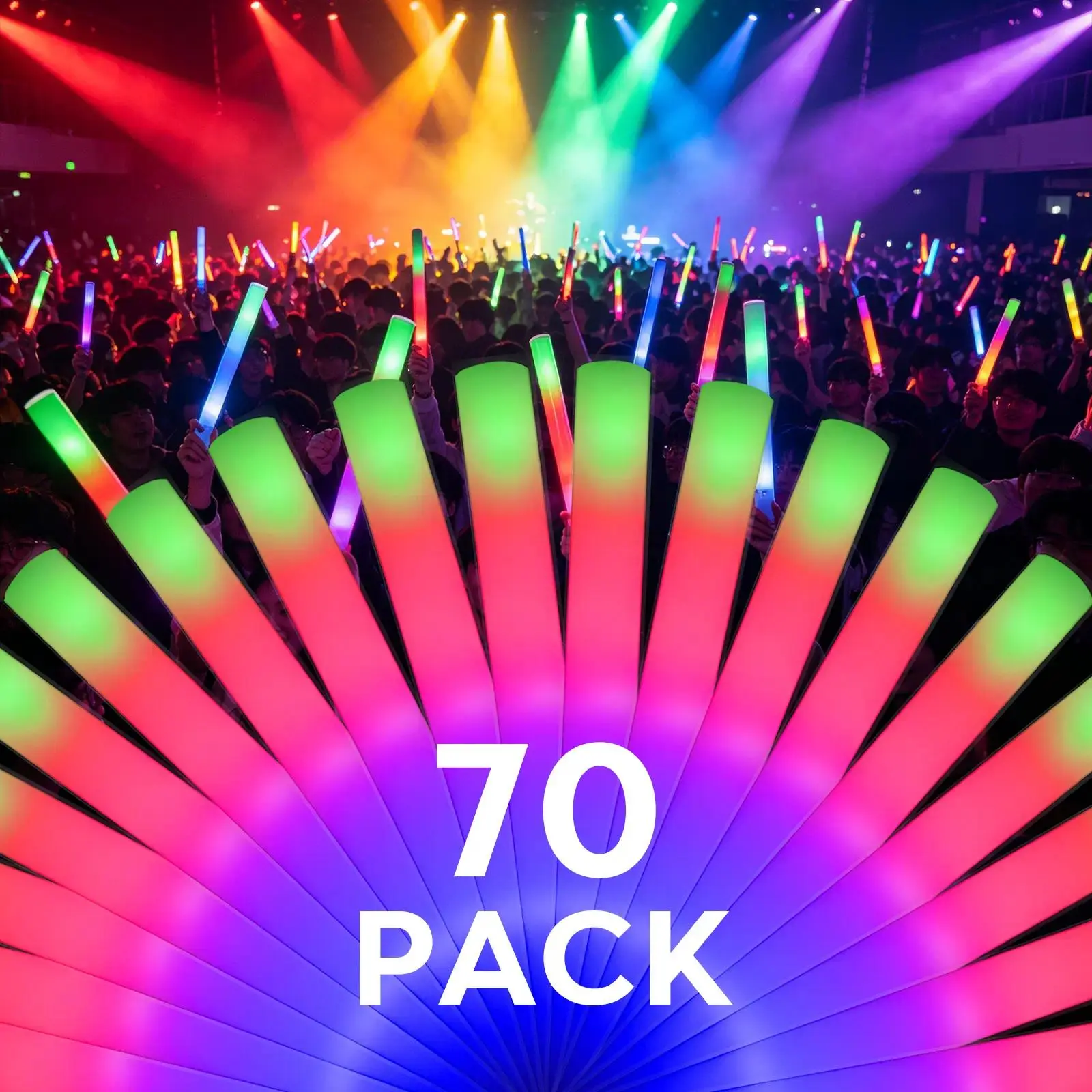 Ultra-Bright LED Glow Stick—a reusable LED light-up toy featuring an on/off switch; suitable for both children and adults, and perfect for raves, music festivals, weddings, Halloween, and camping trips.