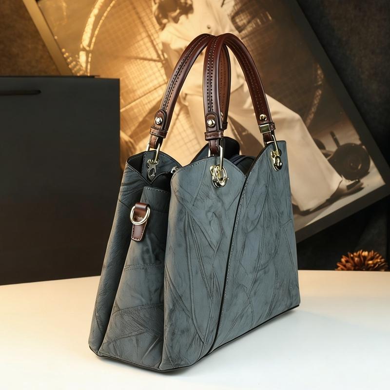 Elegant Vintage Patchwork Handbag, Large Capacity Commuter Tote Bag, Lightweight Luxury Mom Bag, Single Shoulder Crossbody Bag