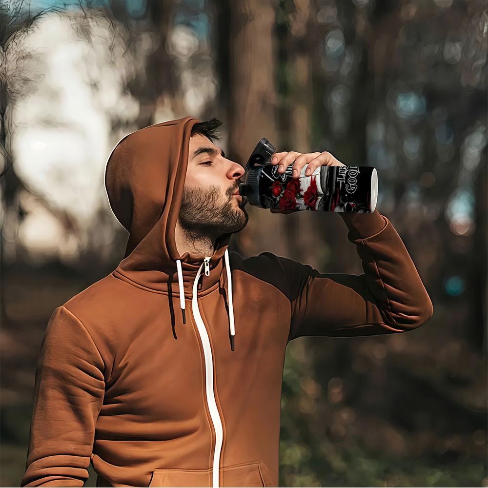 20oz Stainless Steel Insulated Water Bottle, Dark Romantic Print, Portable Cup for Car, Home, Office, Travel, Birthday Gift