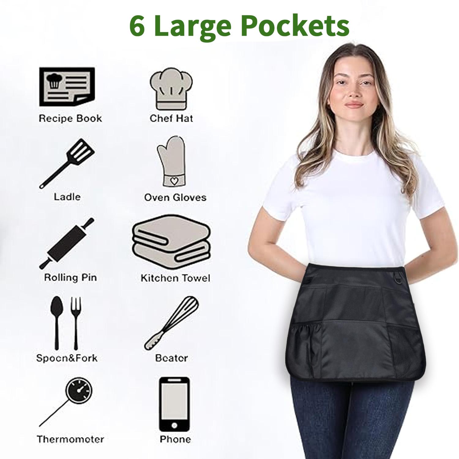 Waterproof Professional Cleaning Apron with 5 Pockets, Fashionable Casual Wear, High-Quality Fabric, Comfortable and Durable, All Seasons