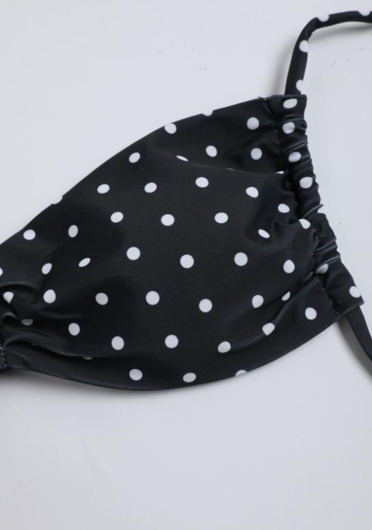 2026 Women's Polka Dot Strapless Bandeau Bikini Set, Removable Wide Shoulder Straps, Vintage Style for Beach and Pool, Bandeau Bathing Suits, Swimsuit Set