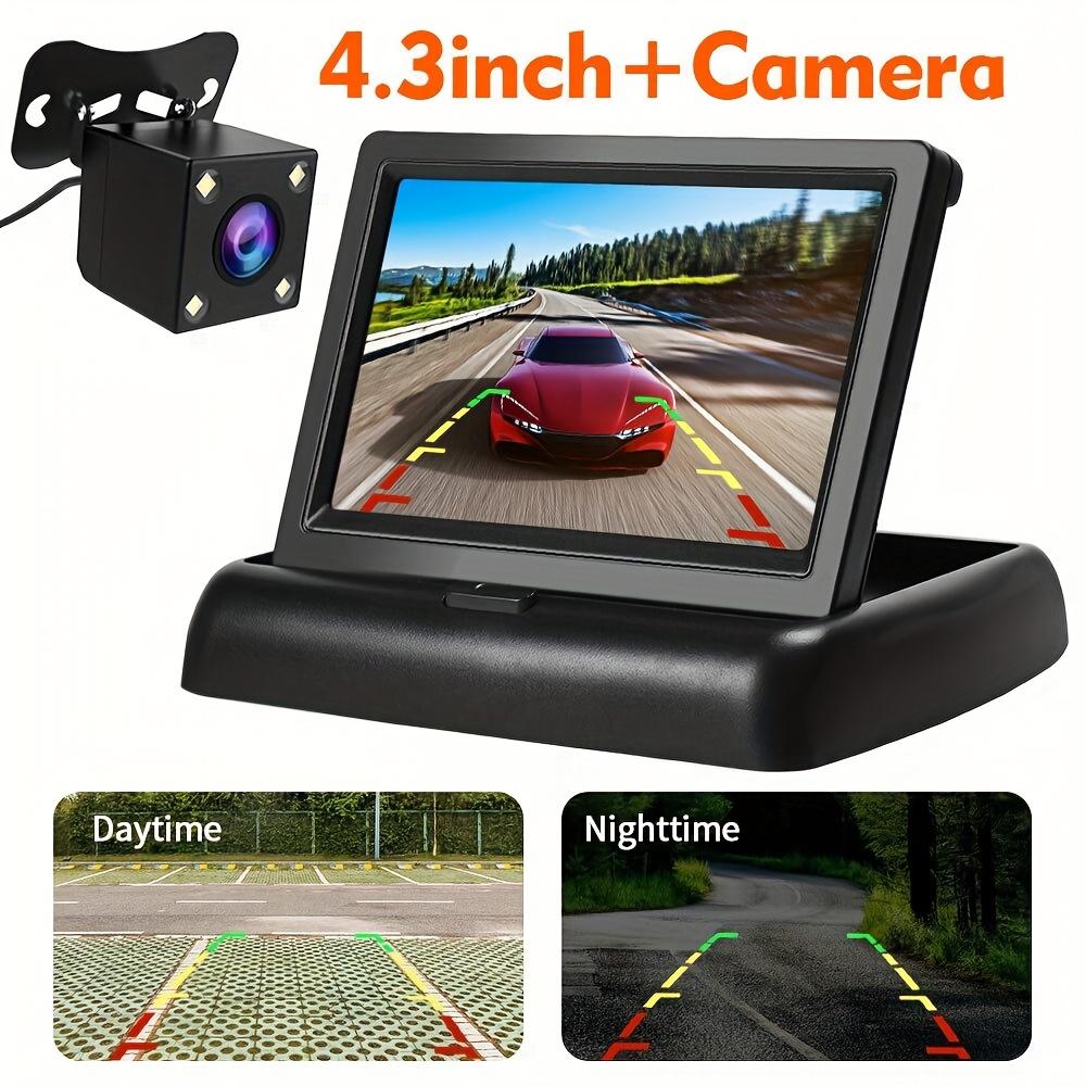 10.92cm Folding Monitor Ultra Clear HD Car Rearview Display 4LED Backup Camera Monitor Universal Kit with Wide Angle Viewing Reversing Parking SUV Pickup Camper Tractor,  Rearview System, Sleek Monitor, Portable Screen, Sturdy Mounting, Backup Camera