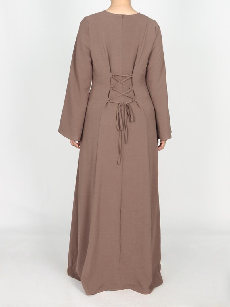 Long Sleeve Maxi Dress Modest Abaya for Women  Breathable and Comfortable with High Drape Cross Back Tie Design  Perfect for Daily Wear Abayas for Eid