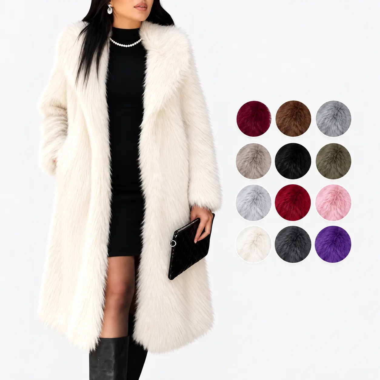 Women's Coat Long Fluffy Furry Jacket Winter Fall Warm Outerwear Oversized Plush Casual Party Daily Wear
