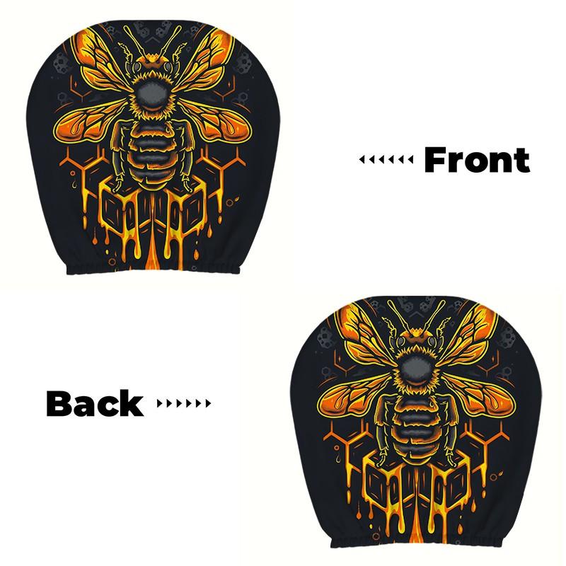 2pcs 11x10.2 inch Bee Pattern Car headrest covers, Car seat decorative, Universal,easy to install,durable car interior seat accessories.Suitable for daily commutes and travel,these are ideal gifts for car enthusiasts,0112LYY