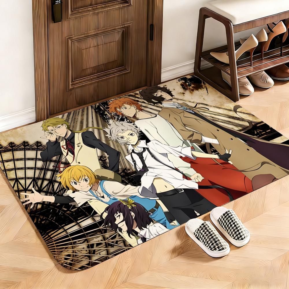 Mystery Bungo Stray Dogs Floor Mat This soft flannel mat provides a cozy Soft flannel mat with quick water absorption, non-slip and durable. Easy to clean, ideal for bathroom and entryway use.