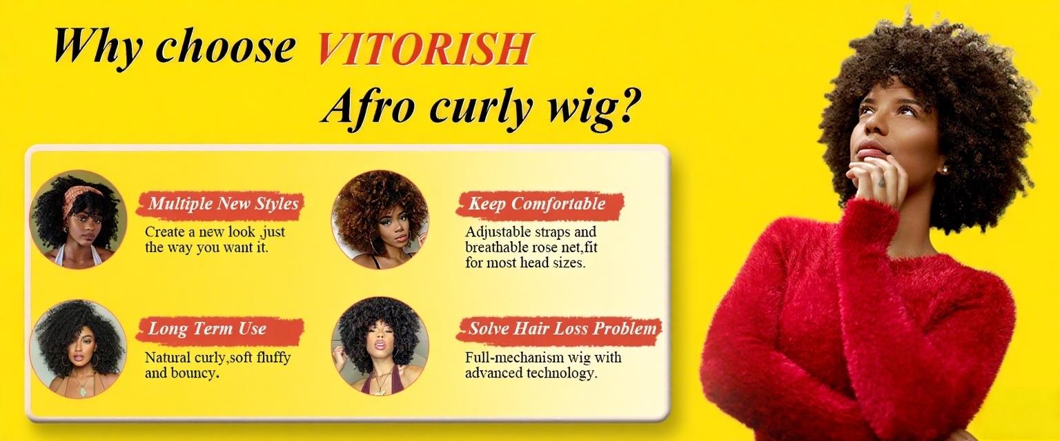 Kinky Curly Wigs for Black Women,12Inches Machine Made Wigs Afro Bomb Curly Wigs about 280g/Piece Natural Glueless Heat Resistant Synthetic African Wig (Orange)lack to Brown)