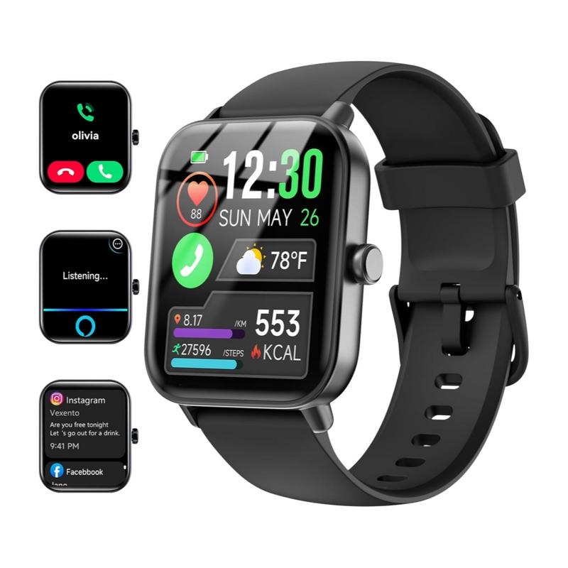 Smartwatch for Women, Alexa Built-in, 1.8" Fitness Tracker, IP68 Waterproof Smartwatch for Android & iPhone with Bluetooth Call (Answer/Make), Heart Rate/SpO2/Sleep Monitor/Pedometer,