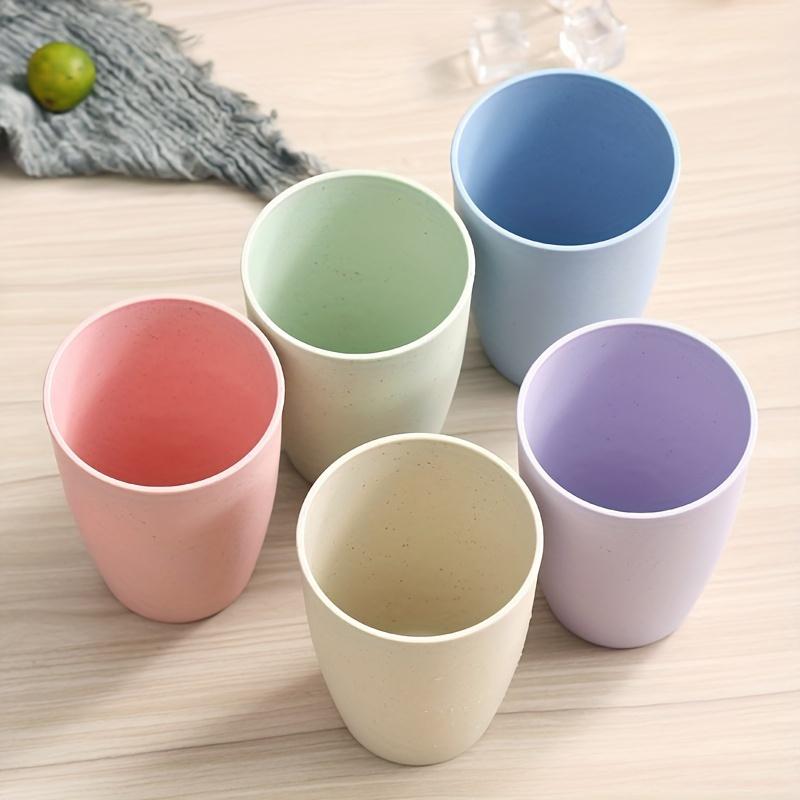 5pcs 5 Colors Reusable Plastic Cups - Multicolor, Stackable Tumblers for Kitchen, Office & Travel - Durable Drinkware, Iced Coffee Cups