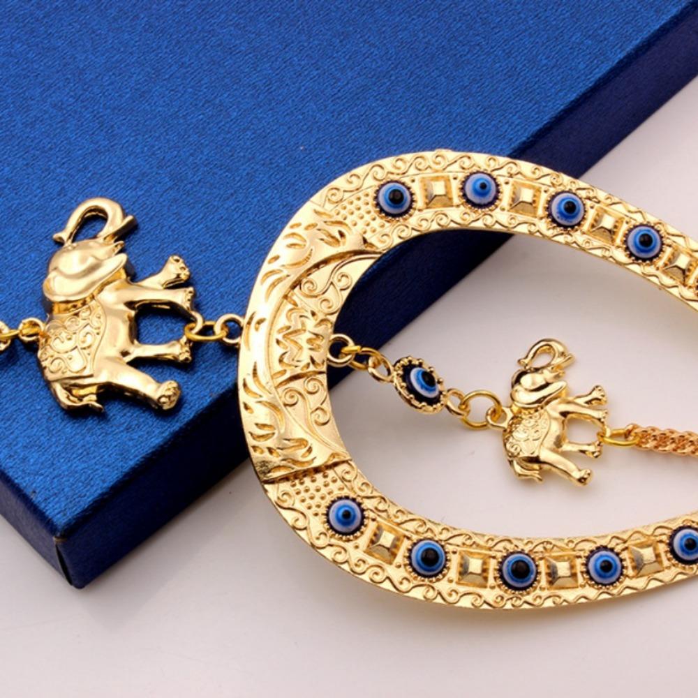 Elephant & Eye Design Hanging Decor, 1 Count Creative Wall Hanging Ornament, Wall Hanging Decor for Home Living Room Bedroom, Golden Hangable Decoration, Boho Decoration