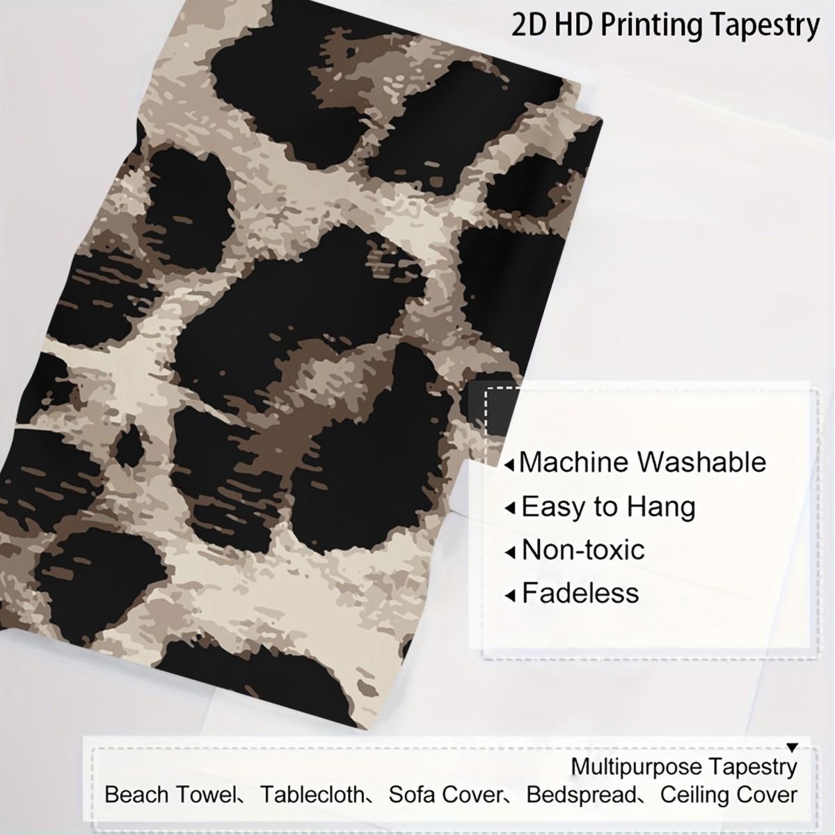 Wild Texture Leopard Print Tapestry, Premium Flannel with Great Drape,  Nails Trendy Vibes as Binge-Watching Backdrop or Accent Wall Decor, Ideal Gift
