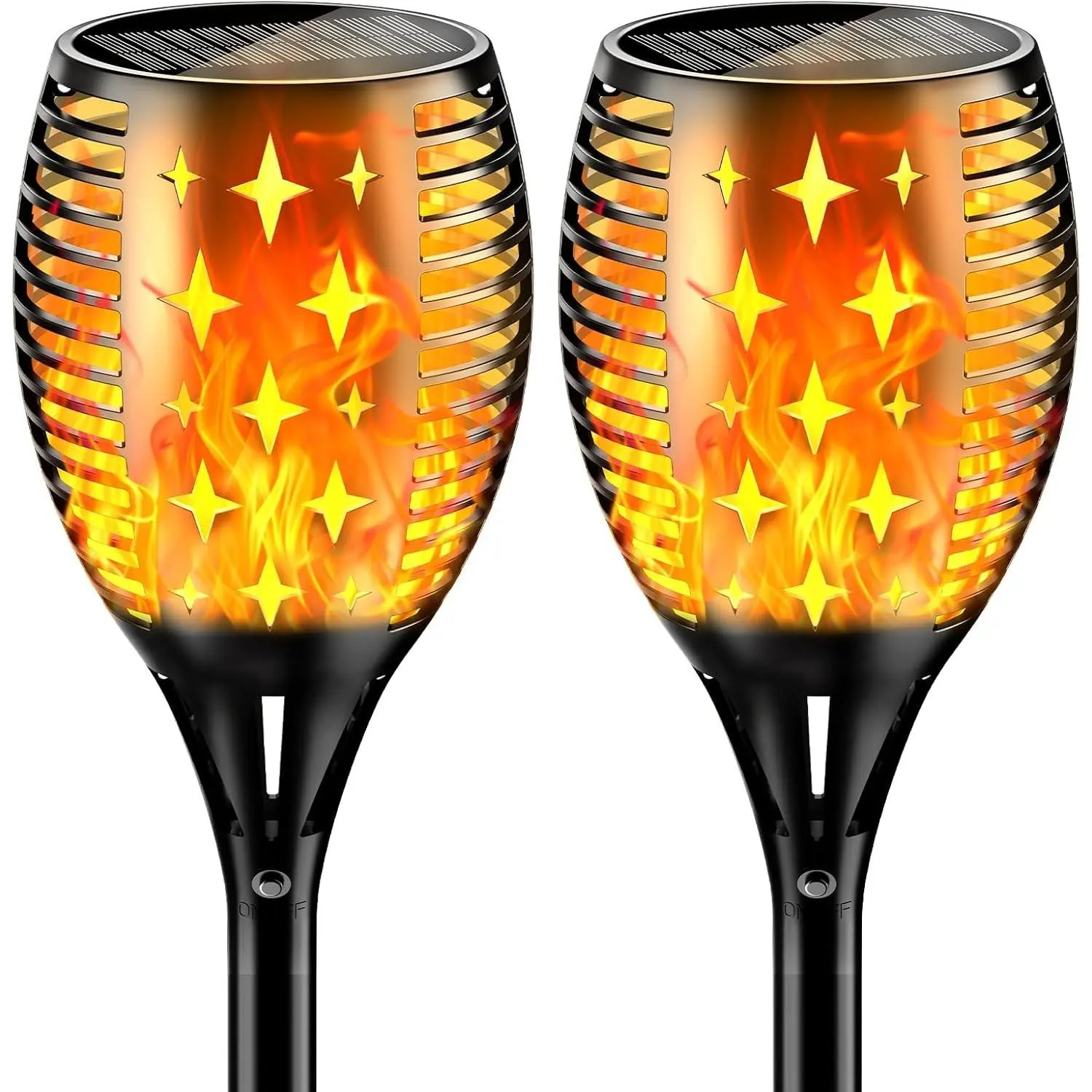 43'' Large Solar Torch Lights Flickering Flames Torches, Waterproof Outdoor Flame Decoration Lighting for Yard Driveway, 2 Pack