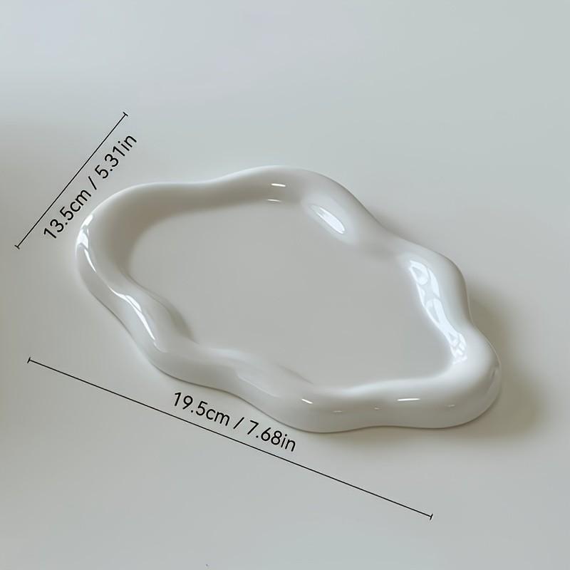 Cloud-Shaped Jewelry Tray, Single Layer Plastic Decorative Cute Storage Organizer for Perfume, Watches, Necklaces, Earrings, Artistic Desktop Decoration, Desktop Organization, Cloud Shape Design
