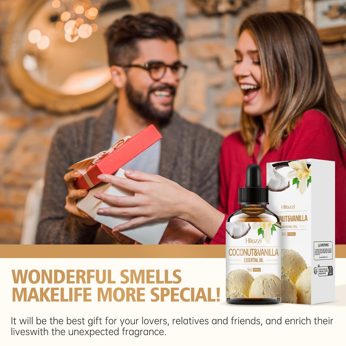 1pc 30ML Coconut & Vanilla Essential Oil, Scented Oil, Aromatherapy Oil, Diffuser Refill Liquid for Home, Living Room, Bedroom, Bathroom, Air Freshener, Stress Relief Gift