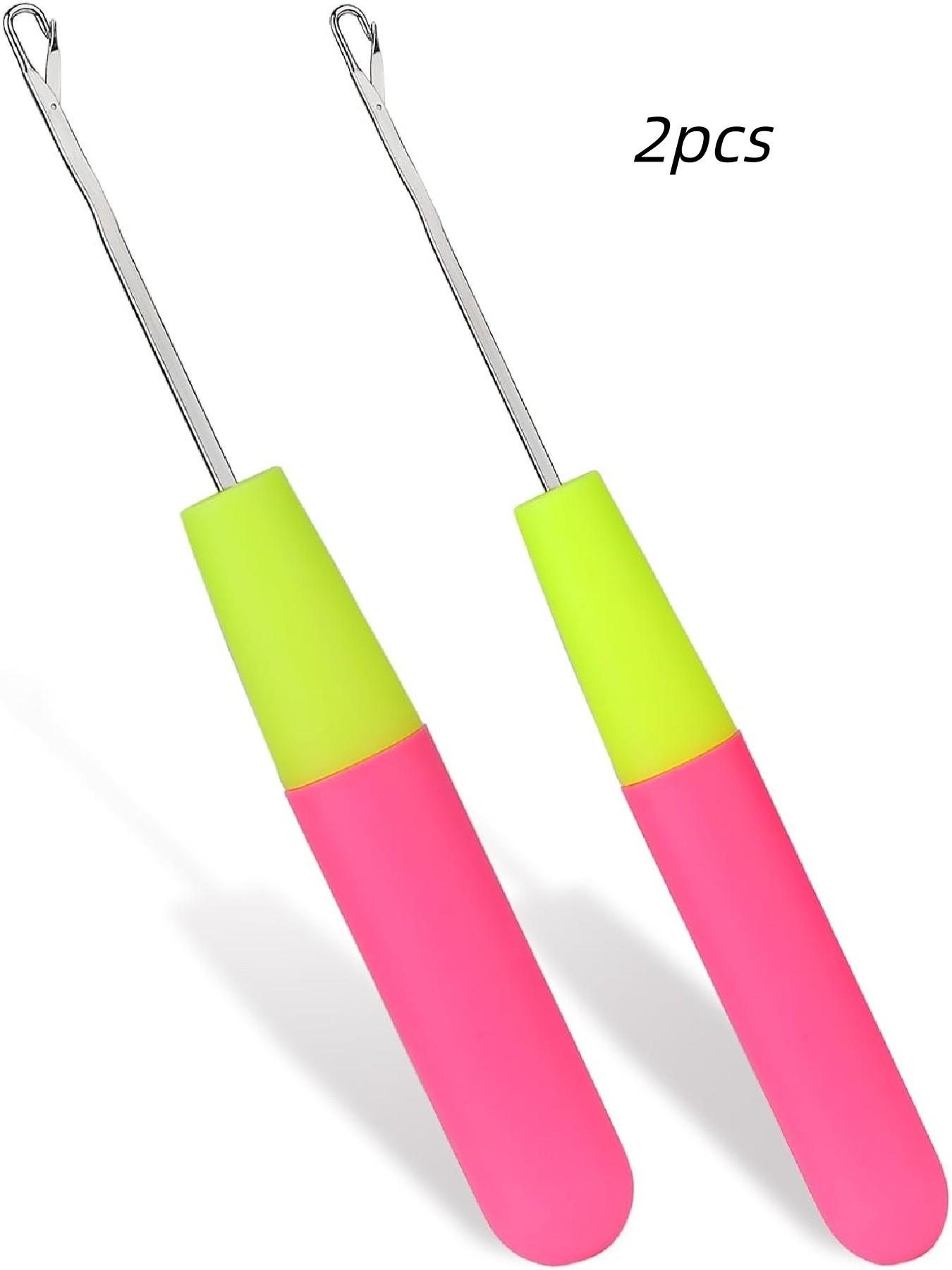 2Pcs Latch Hook Tool, Latch Hook Crochet Needle for Micro Braids, Hair Extension, Feather and Carpet
