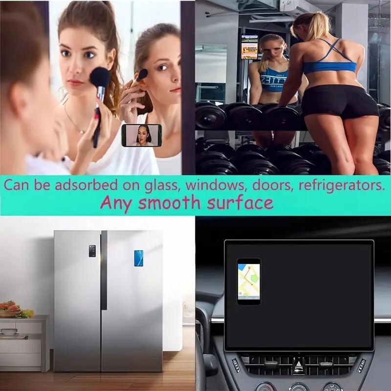 1 double-sided silicone solid color suction cup phone holder, adjustable angle and compact design, suitable for makeup, dance, fitness, yoga, shower, drama watching, video shooting and selfies