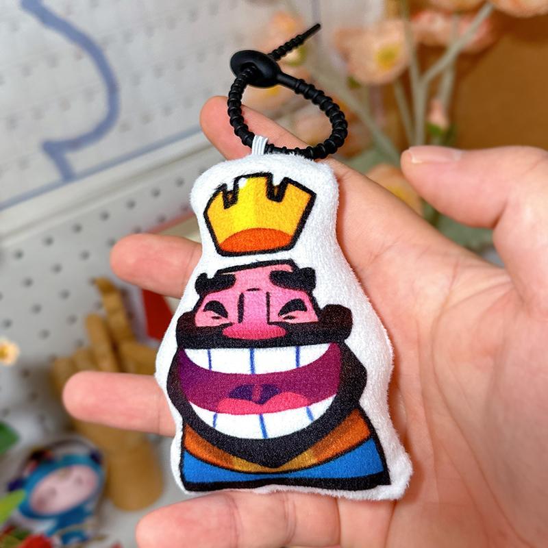 Game surrounding Cotton Figures Clash Royale King Expression Laughter Vocal Doll Pendant Custom Plush Keychain Toys Recordable