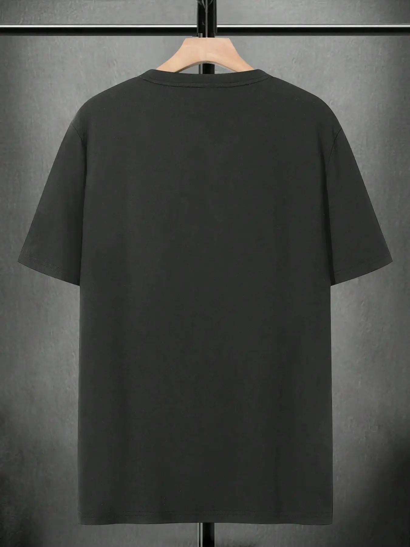 Men's Plus Size Round Neck Short Sleeve Shirt, Ultra Comfortable Everyday Wear, Casual Streetwear Oversized Style, Perfect for Daily Use