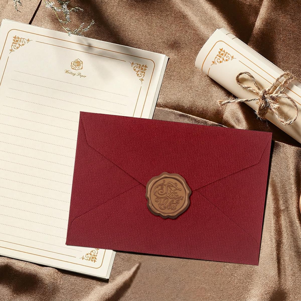 Letter Writing Set 3 Envelopes Wax Seal Stickers 10 Sheets Paper Vintage Gift for Stationery Lovers