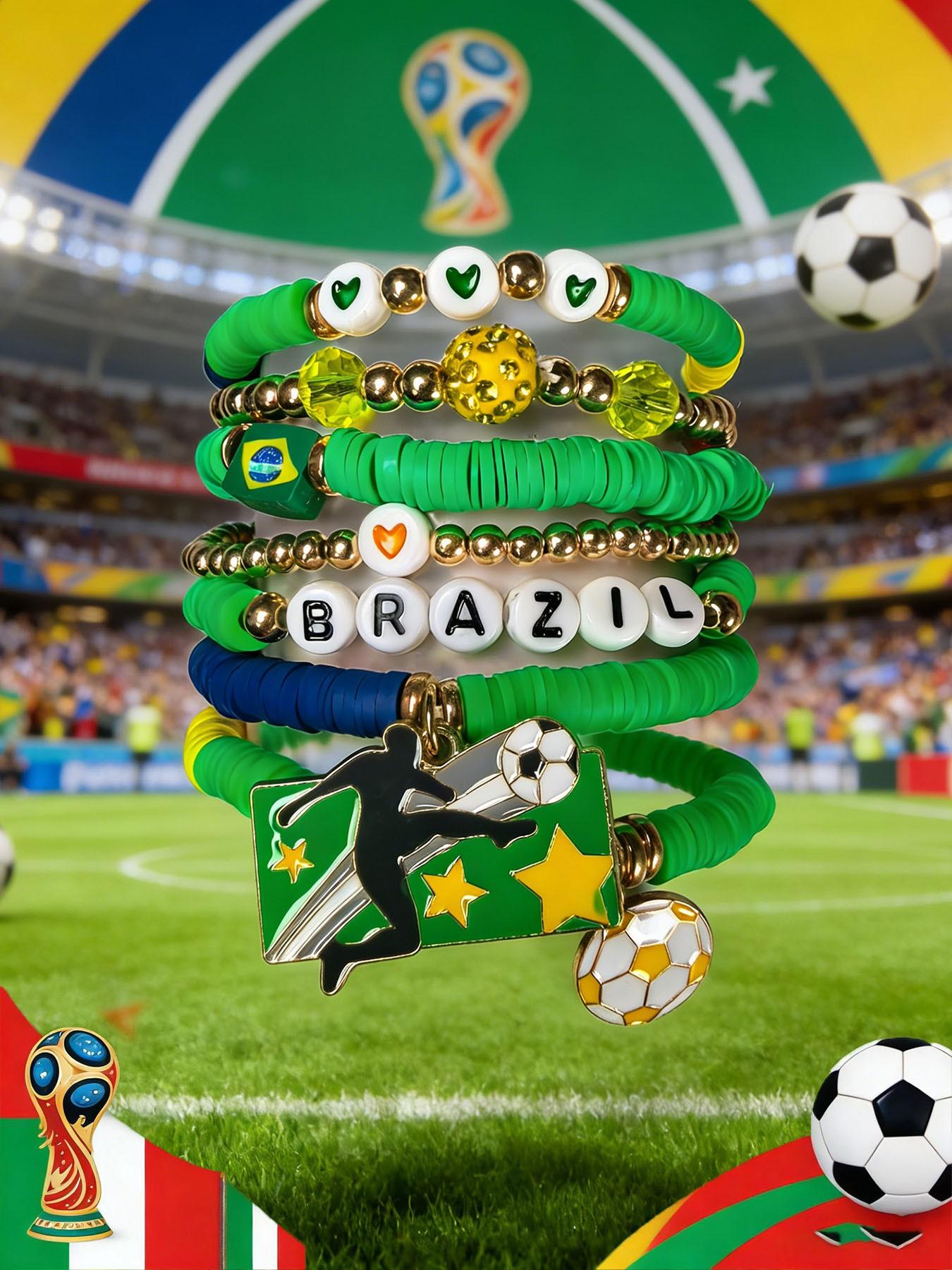 2026 Usmnt World Cup Soccer Soft Clay Bracelet Set, Usa Canada Mexico World Cup Bracelets, Sports Fan Accessories, Collectible Souvenirs