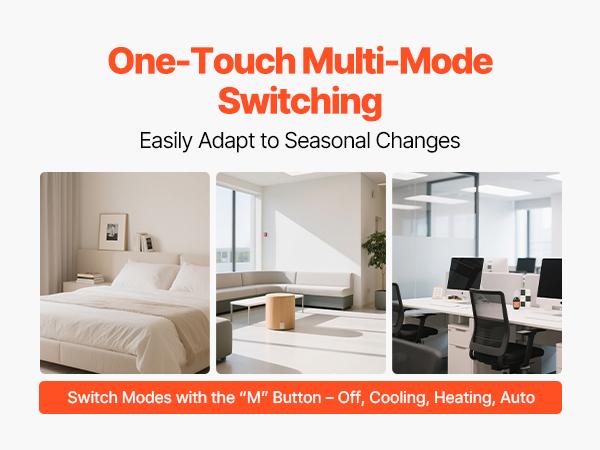 VEVOR 7-Day Programmable Thermostat, Home Thermostats for Heat Pump, Air Conditioner, Underfloor Heating, LED Screen with Backlight 1Cool+1Heat, Energy-Efficient, Wide Temp Range, White