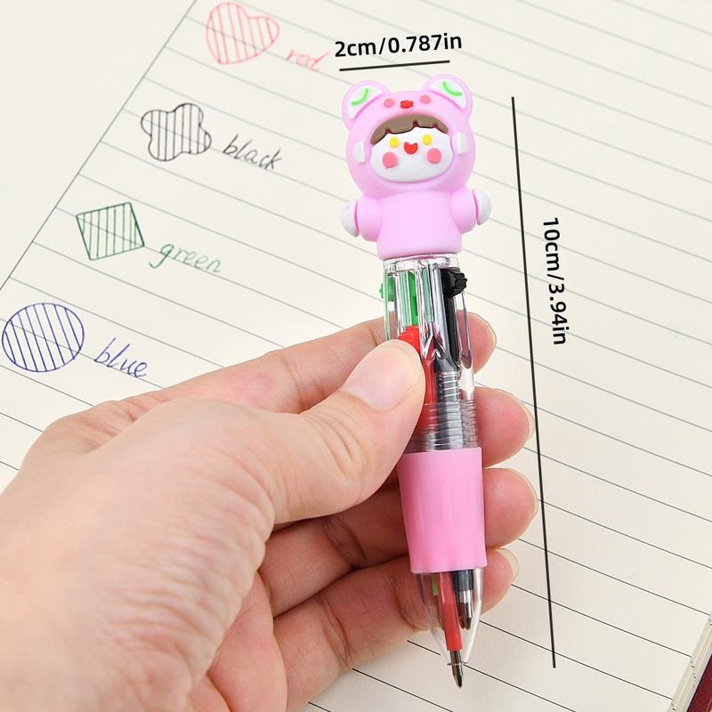 20pcs Christmas & Halloween Cartoon Pen Set, Cute Design Multi-Color Ballpoint Pens, Kids Portable Stationery Gift, New Style