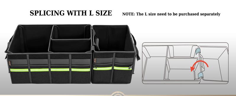 Coverado 30L/70L SUV Trunk Organizer - Waterproof Nappa Leather Collapsible Storage with Lid, Multi Compartments & 2 Straps for Car Accessories
