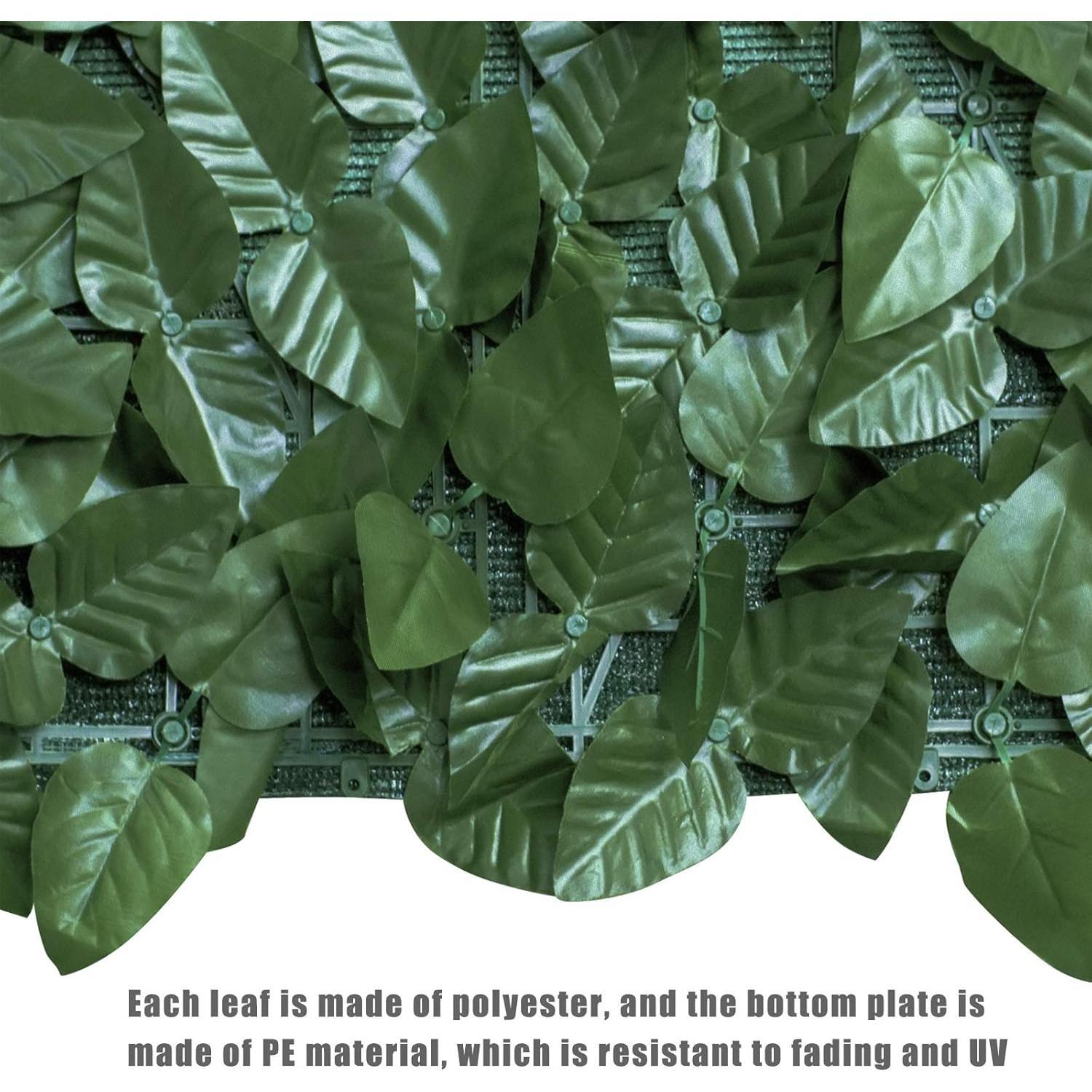 98x39 inch Artificial Leaves  Fence Screen Artificial Hedges Fence Outdoor Decorative Faux Ivy Fencing Panel Vine  Fence Wall Screen