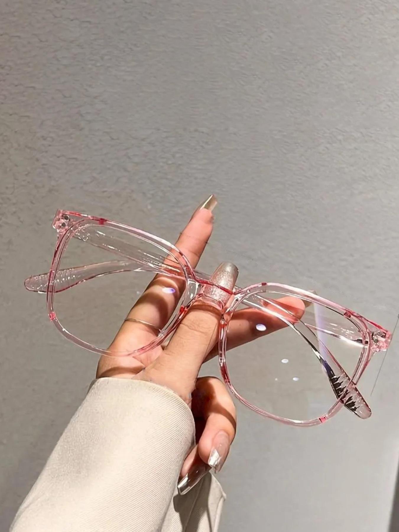 4 Piece Set Anti-Blue Light Glasses, Unisex Large Frame Design, Multi-Color Options Available, Reduces Eye Strain for Reading and Computer Use, Stylish Protective Glasses