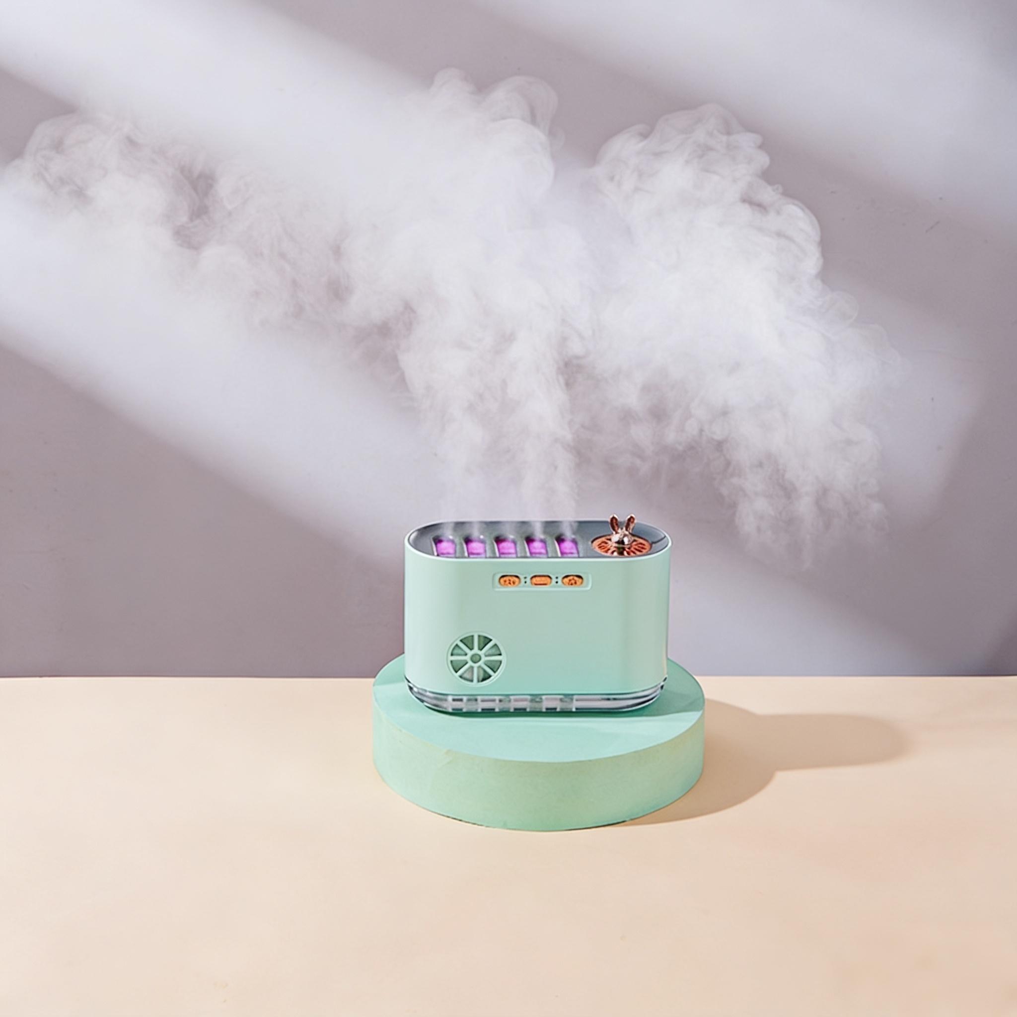 USB-Powered Air Humidifier with Music Sync, Colorful Spray, Smart Aromatherapy, LED Display, for Bedroom, Car, Home, Sleek Design