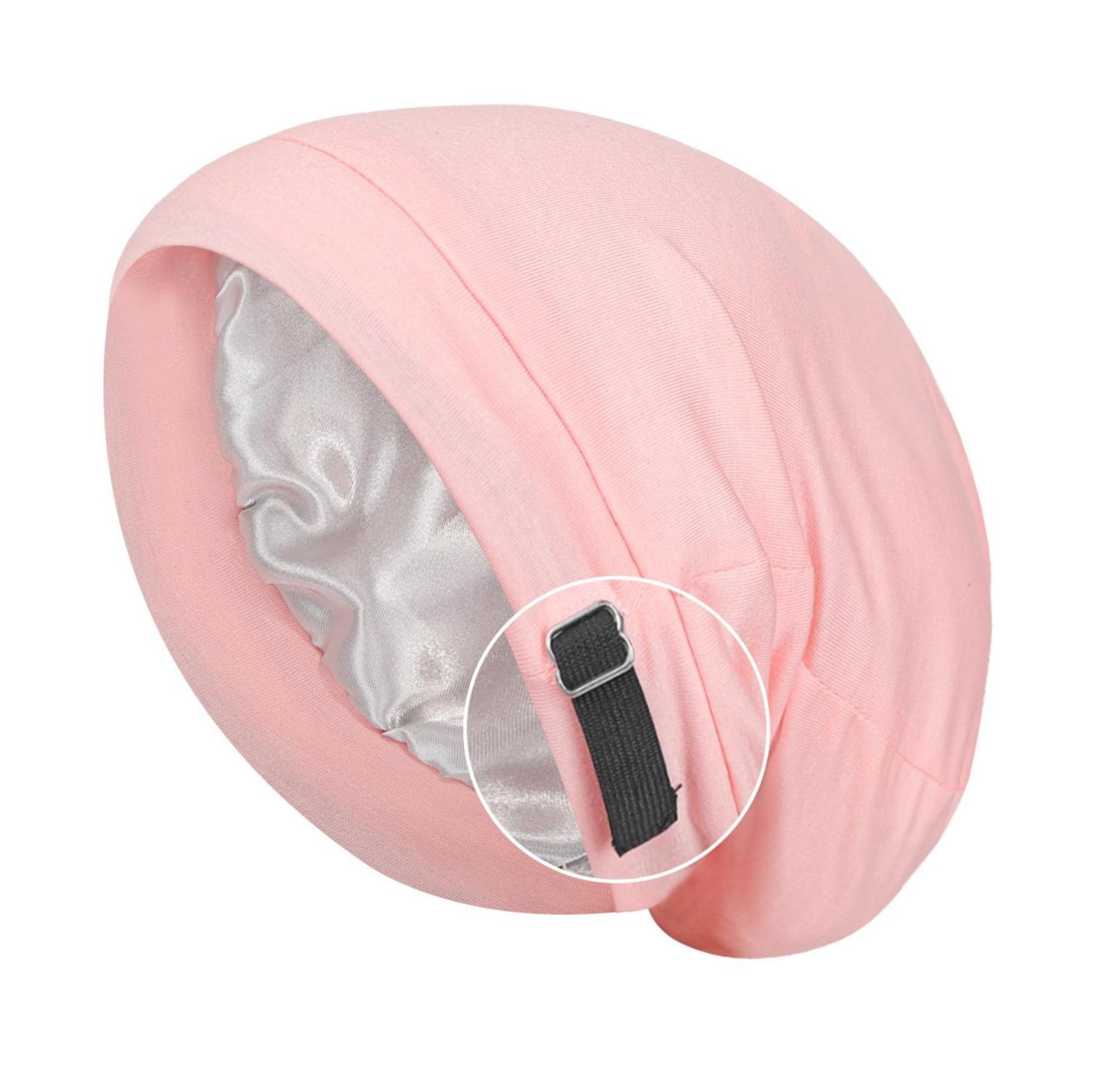 Adjustable Satin Lined Sleep Bonnet for Women, Anti-Frizz Anti-Tangle Hair Protection Night Cap, Soft Breathable Sleeping Hat for Curly Natural Braided Hair, Travel Hair Care Head Cover,camping essentials