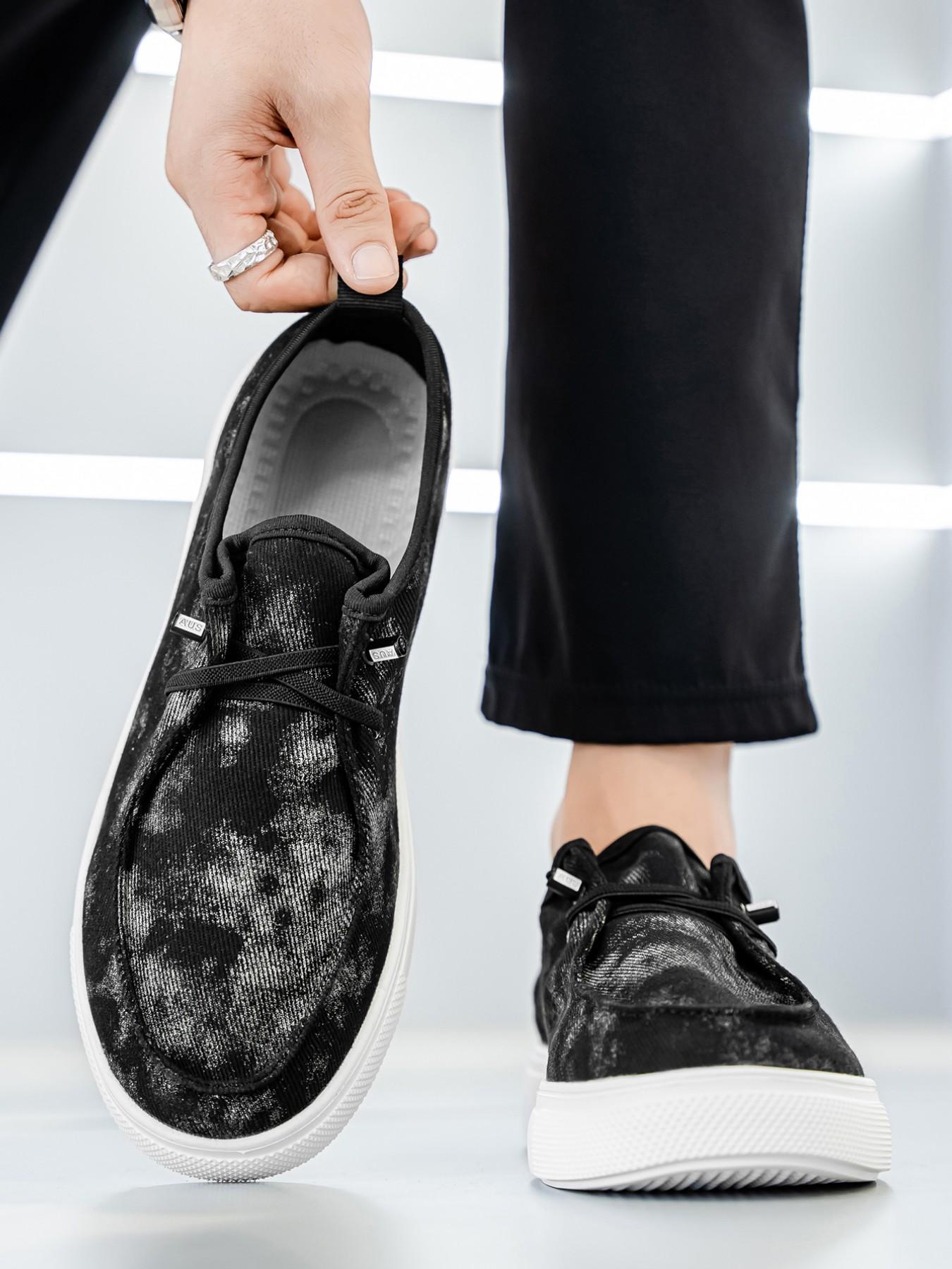 Washed Vintage Style Slip-On Canvas Shoes, Comfortable Breathable Thick Sole Men's Sneakers, Retro Streetwear Casual Footwear for Students