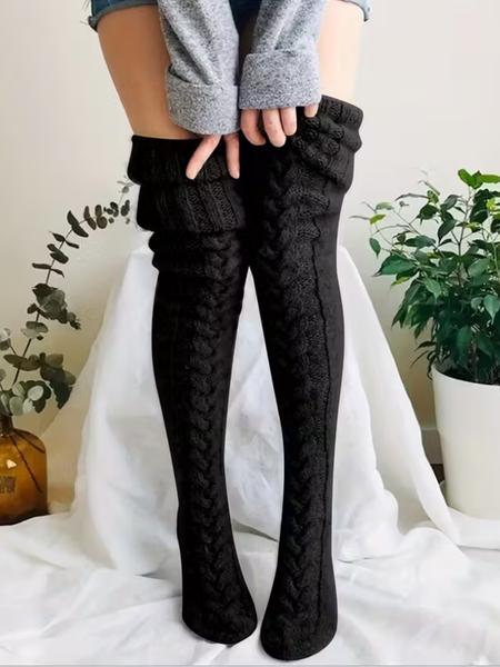 Women's Knitted Thigh-High Socks, Warm & Comfortable Knee High Stockings, Long Winter Socks for Women, Cozy Daily Wear Accessories, Thighhighs Women's Knitted Thigh-High Socks, Warm & Comfortable Knee High Stockings, Long Winter Socks for Women, Cozy Daily Wear Accessories, Thighhighs