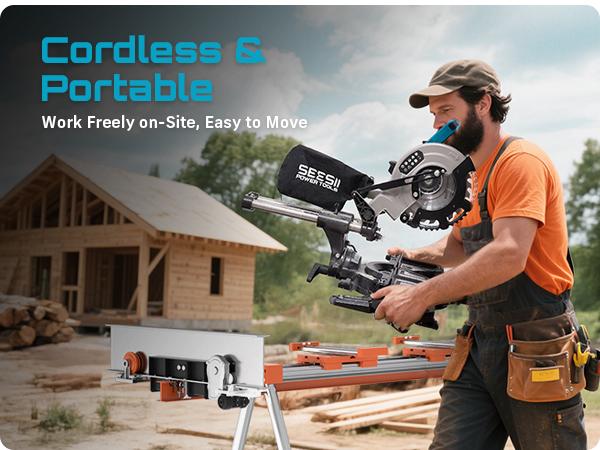 SeeSii Cordless Mini Circular Saw, 4-1/2" Electric Compact Circular Saw with 4.0Ah Battery, 5380RPM, 4 Saw Blades, Rip Guide, Max Cutting Depth 1-11/16"(90°), 1-1/8"(45°) for Wood, Plastic, Soft Metal CS410 #TikTokShopBlackFriday