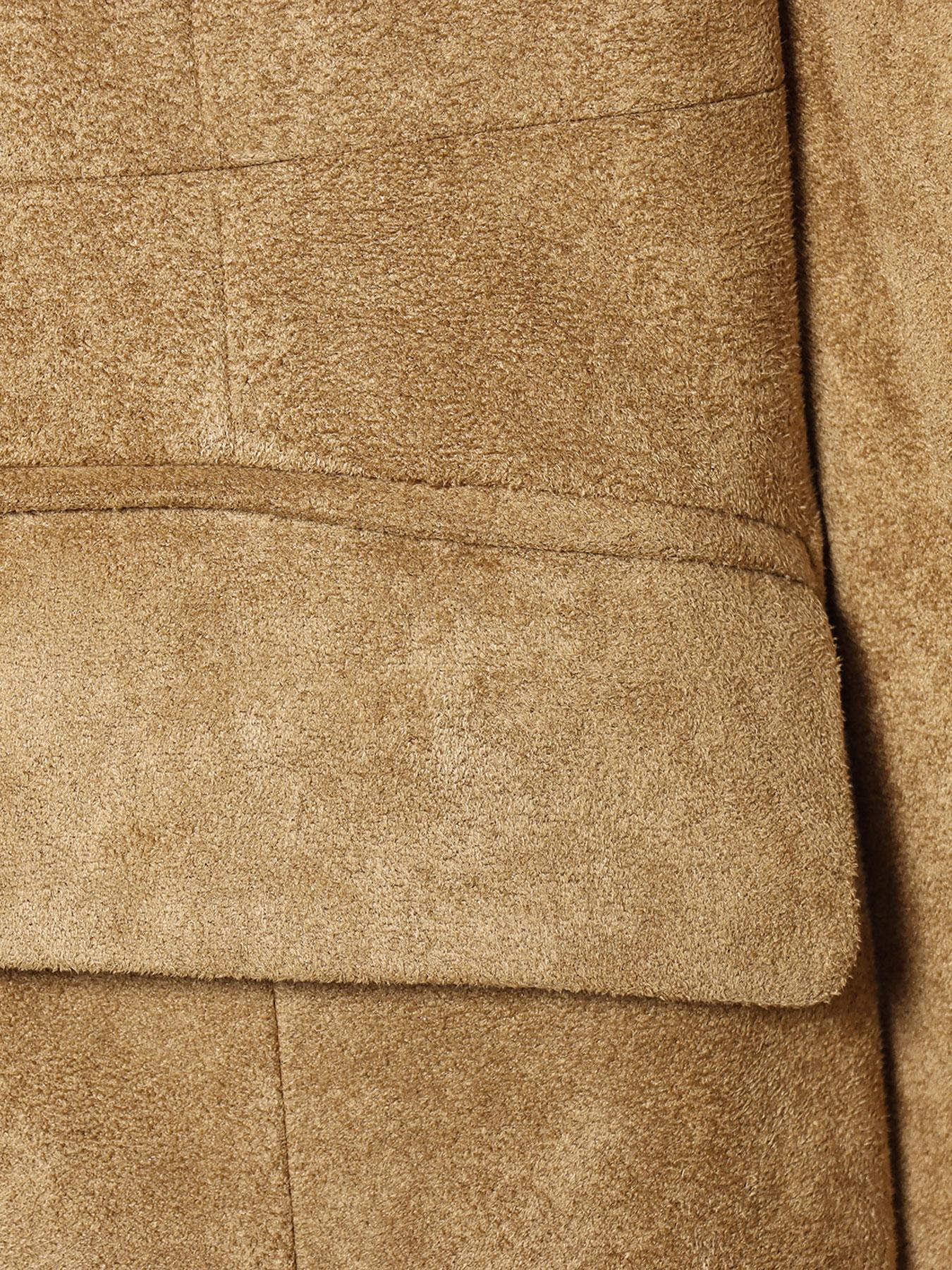 Women's Vintage Suede Jacket Coat, Faux Fur Trimmed Collar Cuffs and Button Design, Slim Fit Fall Winter Fashion Outerwear