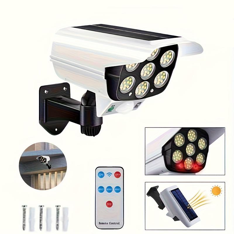 One Outdoor Sports Sensor Solar Light, A Fake Camera Solar Light, 77 LED Spotlights With Remote Control, Wireless Floodlight Fake Security Camera, Suitable For Hotels, Porches, Gardens, Terraces, Private Paths