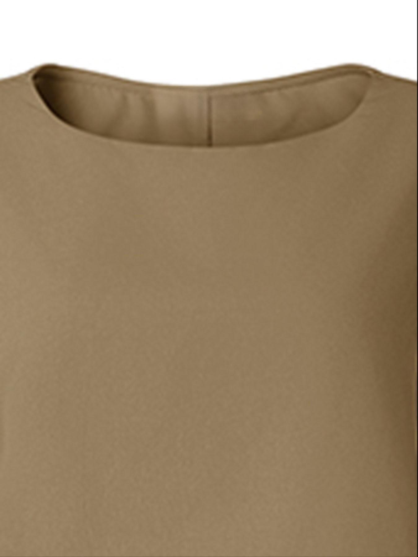 Women's Casual Long Sleeve Dress, Pure Color A-Line Design, Autumn Retro Style, Comfortable and Stylish, Perfect for Daily Wear