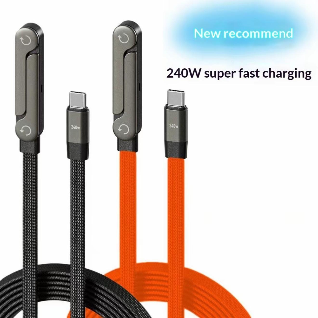 240w Gaming Mobile Phone Charging Cable, Compatible with Apple iPhone & Huawei, Fast Charge Data Line, Dual-Function Charger, Electronic Cellphone