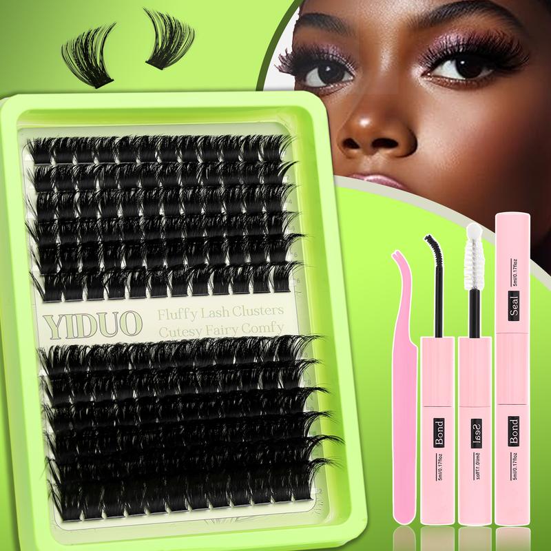 Curl Wispy Individual False Eyelash with Lash & Tweezers Kit, Natural Self Grafting Diy Segmented Eyelash, Makeup, Diy Eyelash Extensions