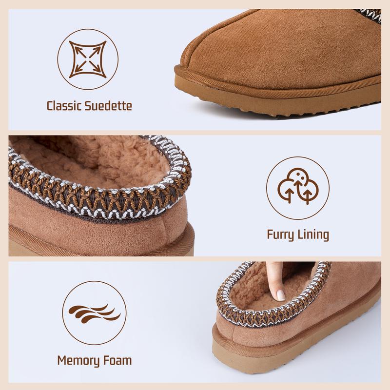 Women's Chestnut Fuzzy Cozy Short Ankle Suedette Slippers with Faux Fur Lining & Ultralight EVA Outsole for Indoor & Outdoor Use