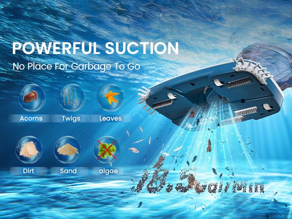 【10-OFF!!!】ENHULK Handheld Rechargeable Pool Cleaner with Telescopic Pole 18.5 Gallons/Min Suction for Above Ground Pools Leaves Debris Removal