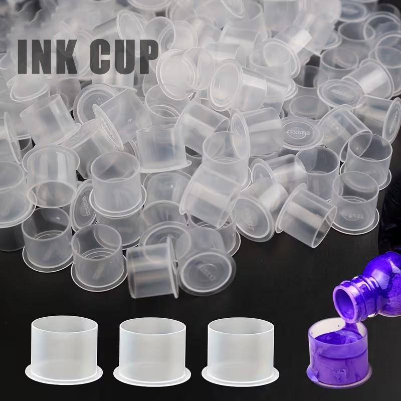 300pcs Tattoo Ink Cups S/M/L Disposable Tattoo Cups, Clear Holder Container Tattoo Cups，Tattoo Studio Additions, Tattoo Equipment for Ink Products, Made of ABS