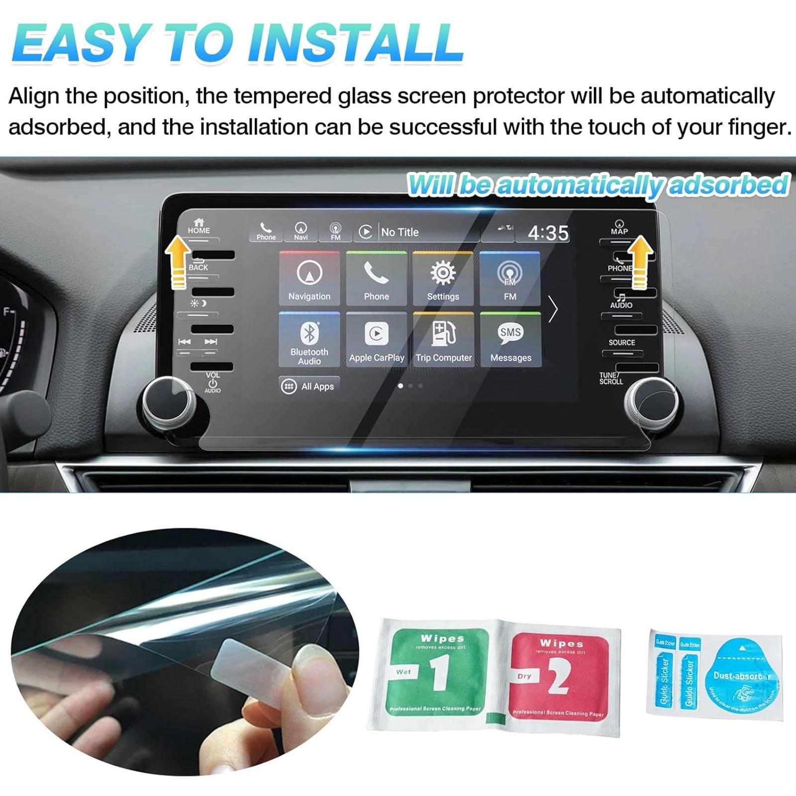 Canvcle Custom Fit for Screen Protector 2018-2021 Honda Accord Sport EX-L Touring Tempered Glass 9H Navigation Touchscreen Protective Film (8-Inch) Smooth Cover Protection